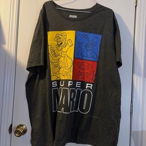 Nintendo Super Mario Tee Men's 4XB Gray Big & Tall Short Sleeve Crew Neck